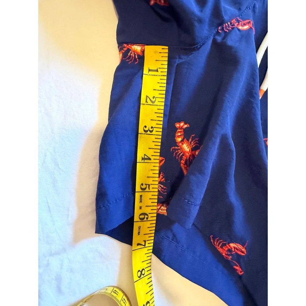 Tommy Bahama Mens Blue Lobster Print Swim Trunks Mesh Lined Shorts Small‎